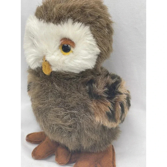 Vintage  Dakin Brown Spotted Owl Plush Bean Filled 8”Stuffed Animal Toy 1980 - Picture 2 of 13
